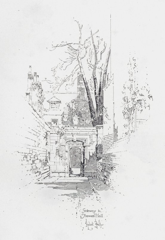 Gateway to Frewen Hall, Oxford by Herbert (after) Railton