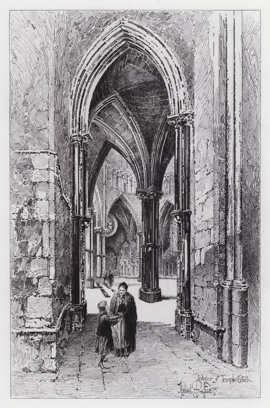 Interior of Temple Church by Herbert (after) Railton