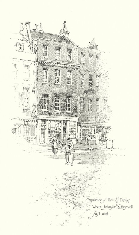 Residence of Thomas Davies, London, Where Dr Johnson and James Boswell First Met by Herbert (after) Railton