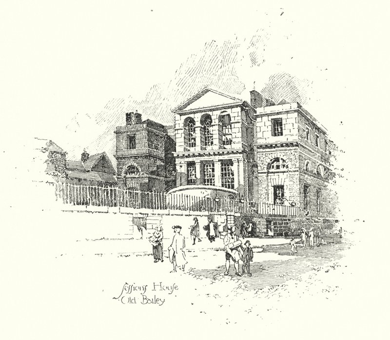 Sessions House, Old Bailey, London by Herbert (after) Railton
