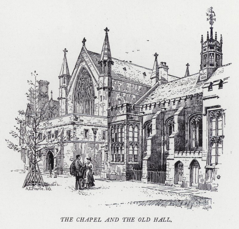 The Chapel and the Old Hall by Herbert (after) Railton