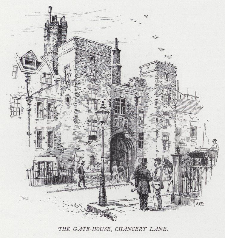 The Gate-House, Chancery Lane by Herbert (after) Railton