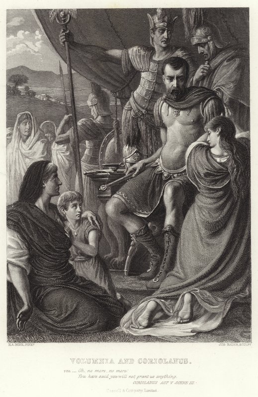 Volumnia and Coriolanus, Coriolanus, Act V, Scene III by Herbert Alfred Bone