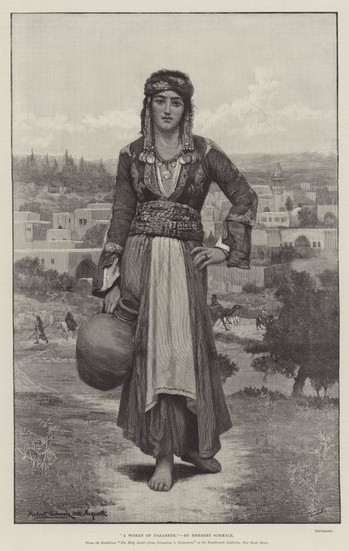 A Woman of Nazareth, from the Exhibition The Holy Land, from Jerusalem to Damascus, at the Dowdeswell Galleries, New Bond Street by Herbert Gustave Schmalz
