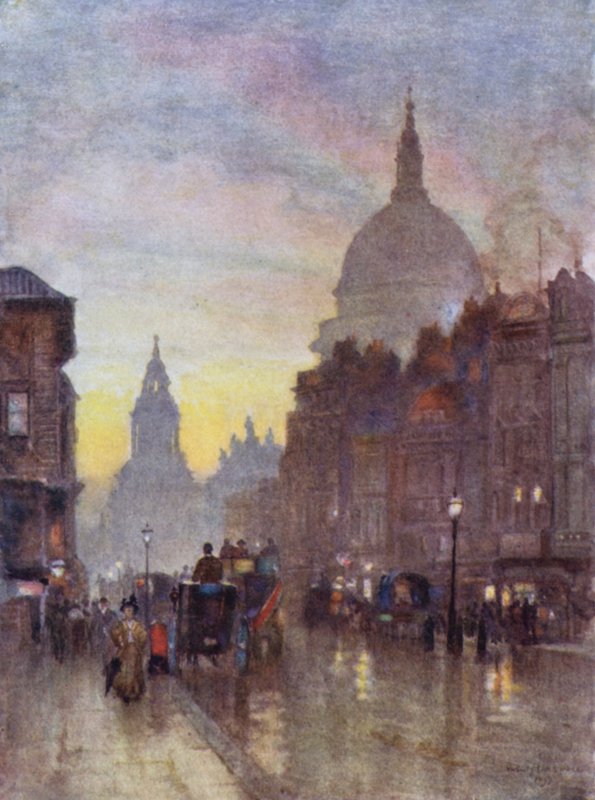Cannon Street, Summer Evening by Herbert Menzies (after) Marshall