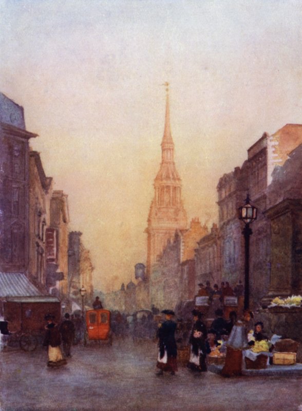 Cheapside, Bow Church in Distance by Herbert Menzies (after) Marshall