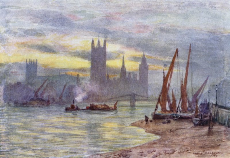 Houses of Parliament from Lambeth by Herbert Menzies (after) Marshall