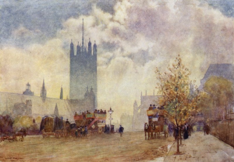 Victoria Tower and East End of Westminster Abbey by Herbert Menzies (after) Marshall