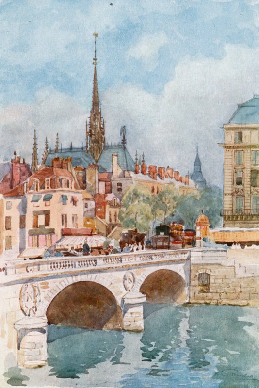 Pont St Michel and Ste Chapelle, Paris by Herbert Menzies Marshall