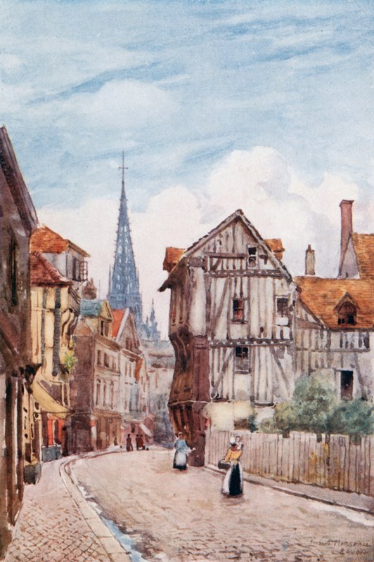 Rue St. Romain, Rouen by Herbert Menzies Marshall