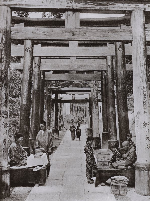An Avenue of Torii at Inari Temple by Herbert Ponting
