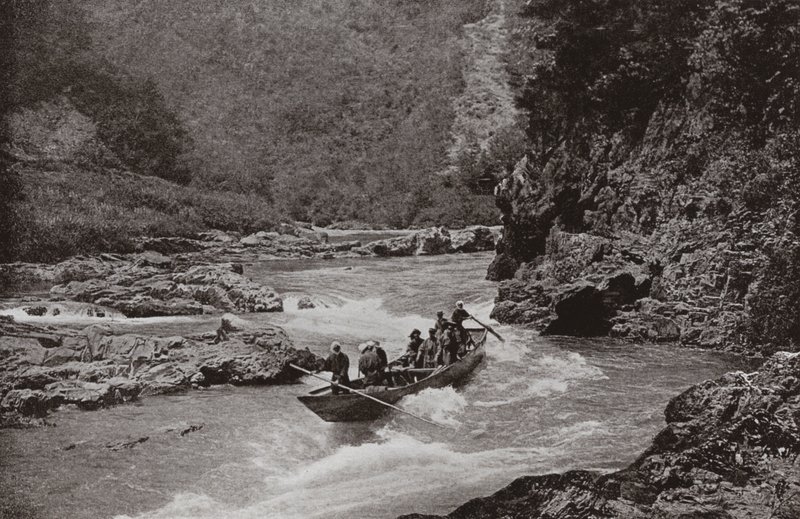 Shooting the Rapids of the Katsura-gawa by Herbert Ponting