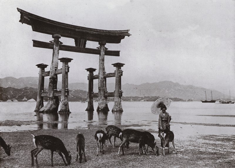 The Old Torii at Miyajima by Herbert Ponting