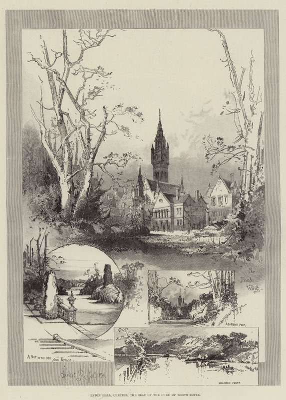 Eaton Hall, Chester, the Seat of the Duke of Westminster by Herbert Railton