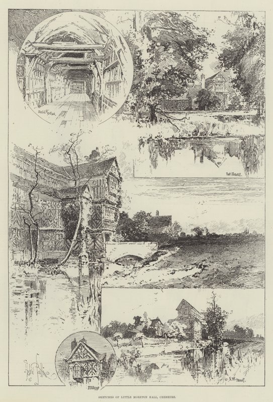 Sketches of Little Moreton Hall, Cheshire by Herbert Railton