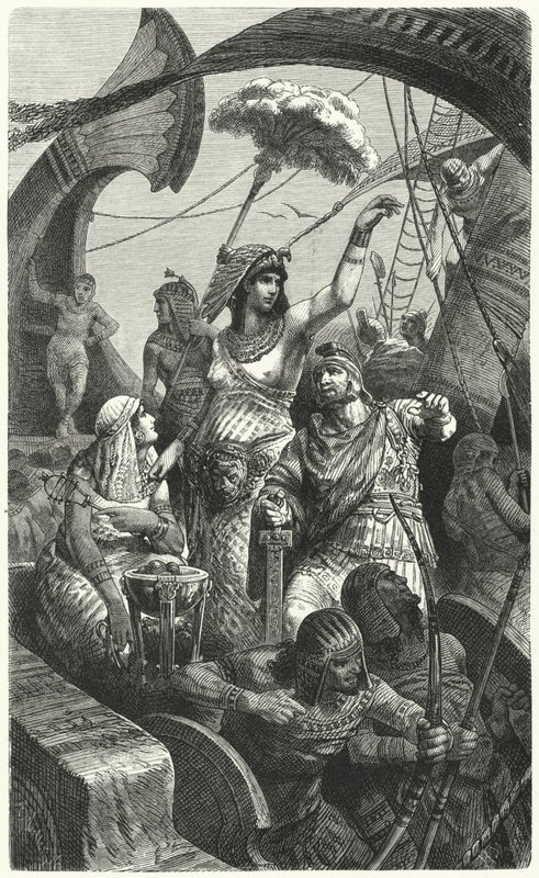 Cleopatra During the Battle of Actium, 31 BC by Hermann Vogel