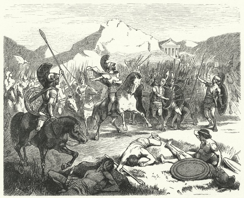 Epaminondas ordering the Theban army into battle by Hermann Vogel