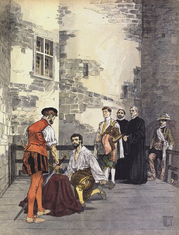 Execution of Charles de Gontaut, Duke of Biron, for treason, at the Bastille, Paris, 1602 by Hermann Vogel