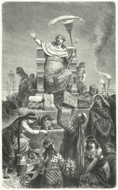 King Croesus on his pyre by Hermann Vogel