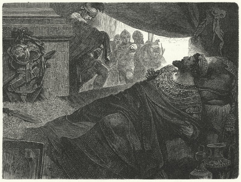 Mithridates VI of Pontus Attempts to Commit Suicide by Taking Poison, 63 BC by Hermann Vogel