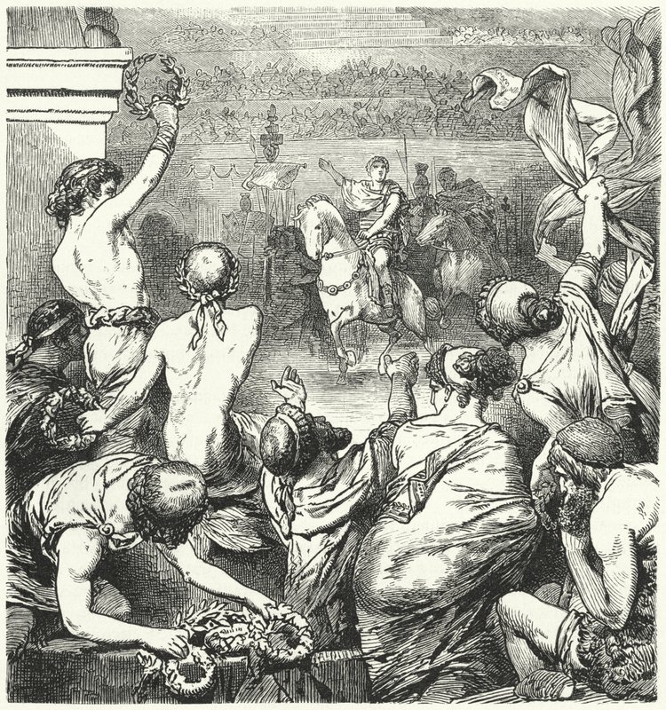 Titus Quinctius Flaminius Proclaims the Freedom of the Greek States, 196 BC by Hermann Vogel