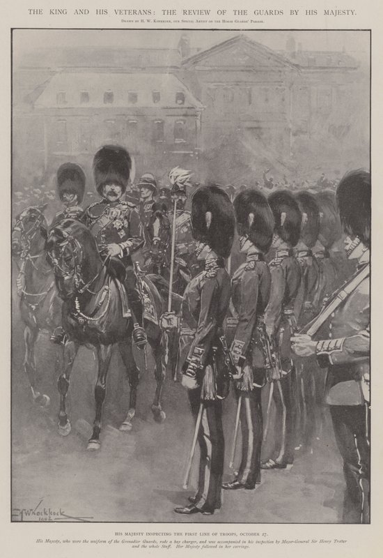 The King and His Veterans, the Review of the Guards by His Majesty by Hermanus Willem Koekkoek