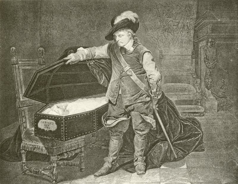 Oliver Cromwell looking at the Corpse of King Charles I by Hippolyte Delaroche
