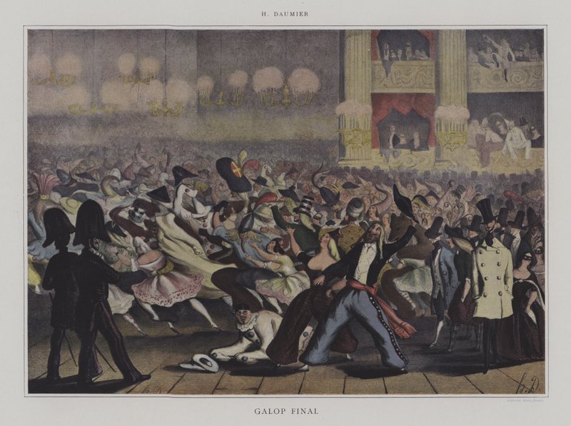 Galop Final (Colour Lithograph) by Honore (after) Daumier