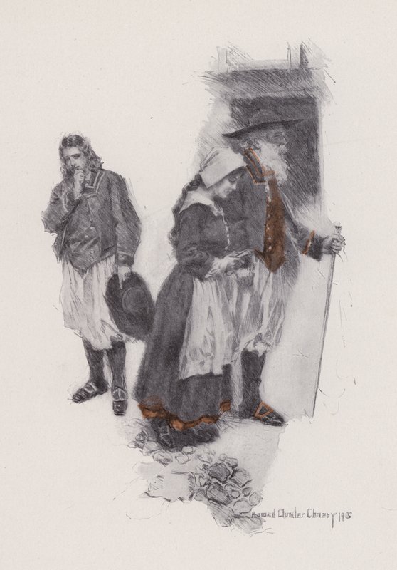 Illustration for Evangeline, A Tale of Arcadie, by Henry Wadsworth Longfellow by Howard Chandler (after) Christy