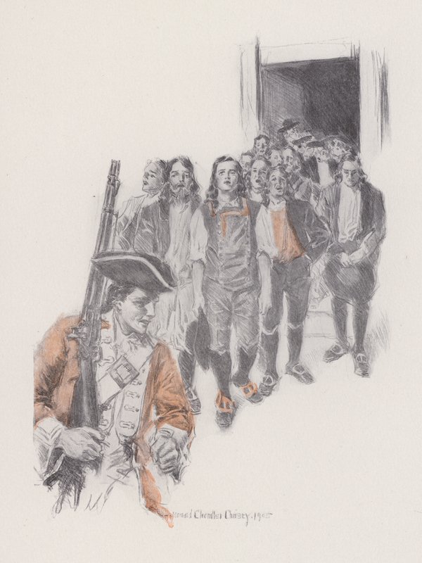 Illustration for Evangeline, A Tale of Arcadie, by Henry Wadsworth Longfellow by Howard Chandler (after) Christy