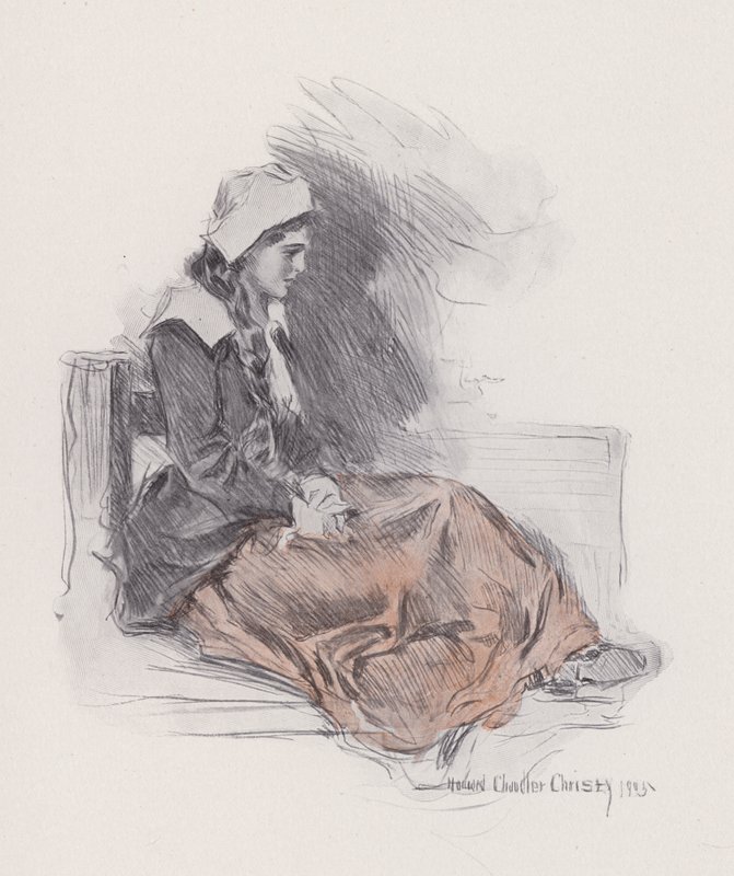 Illustration for Evangeline, A Tale of Arcadie, by Henry Wadsworth Longfellow by Howard Chandler (after) Christy
