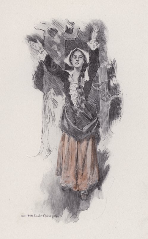 Illustration for Evangeline, A Tale of Arcadie, by Henry Wadsworth Longfellow by Howard Chandler (after) Christy