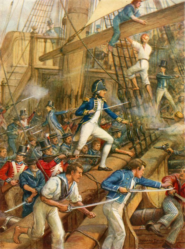 Nelson Boarding the San Nicolas by Howard Davie