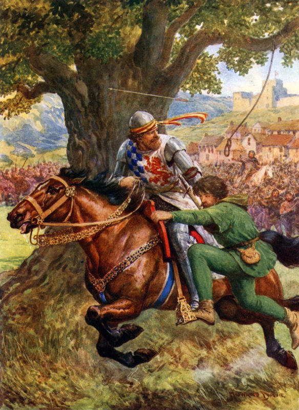 Robin Hood Rescues Little John by Howard Davie