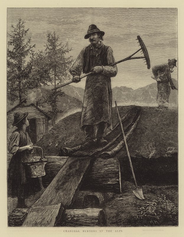 Charcoal Burners in the Alps by Hubert von Herkomer