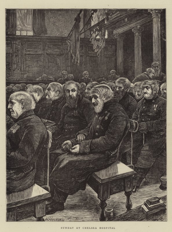 Sunday at Chelsea Hospital by Hubert von Herkomer