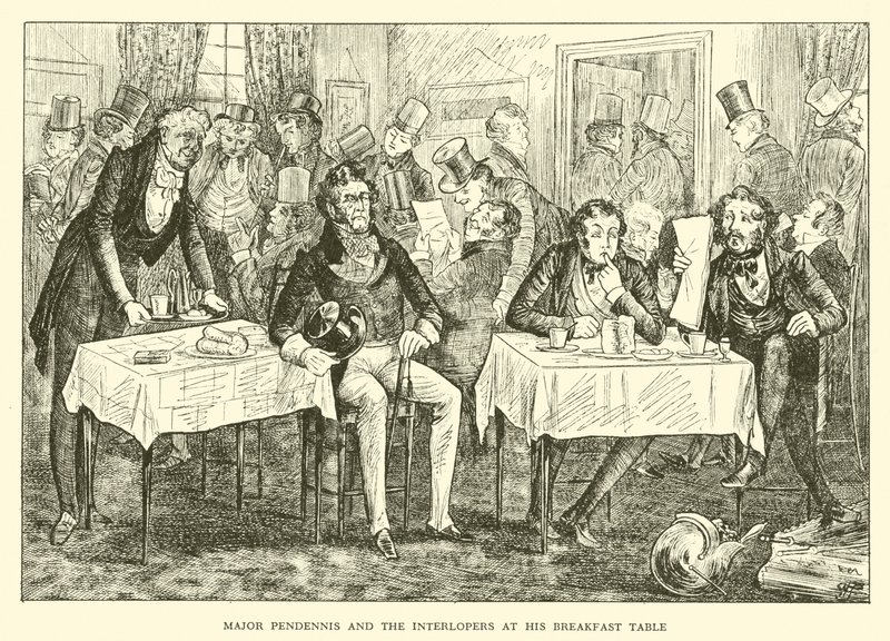 Major Pendennis and the Interlopers at his Breakfast Table by Hugh Thomson