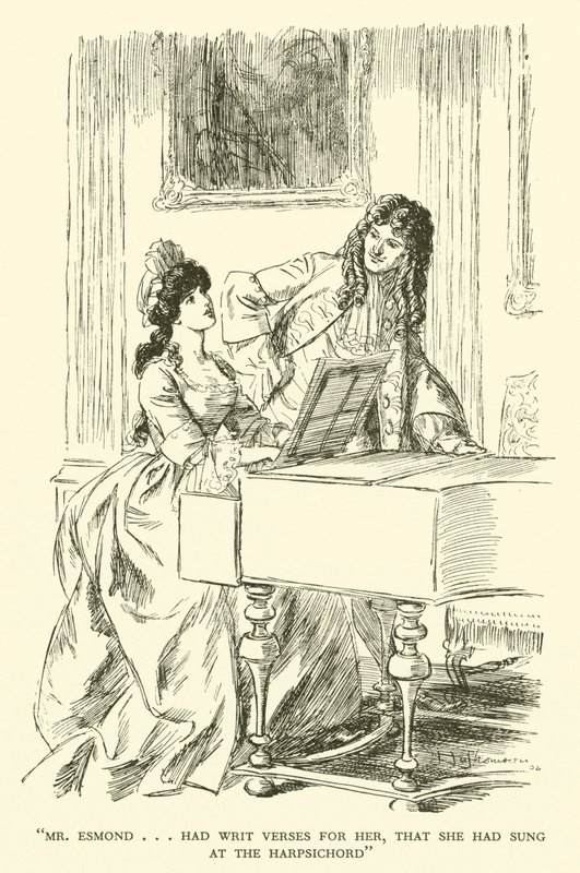 Mr. Esmond...Had Written Verses for Her, That She Had Sung at the Harpsichord (engraving) by Hugh Thomson