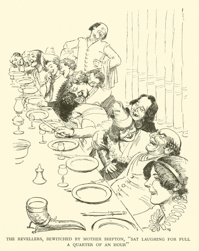The Revellers, Bewitched by Mother Shipton, "Sat Laughing for Full a Quarter of an Hour" by Hugh Thomson