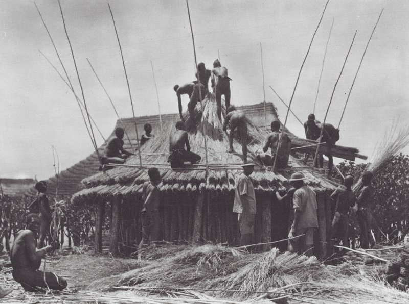 Africa: Erection of Rest-House Near Amadi by Hugo Adolf Bernatzik
