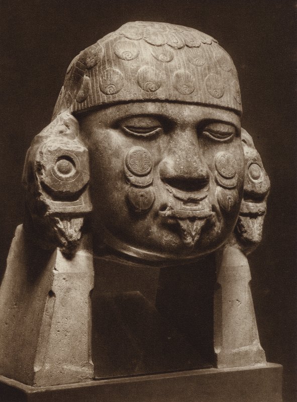 Mexico: Diorite Head of the Goddess Coyolxauhqui, National Museum by Hugo Brehme