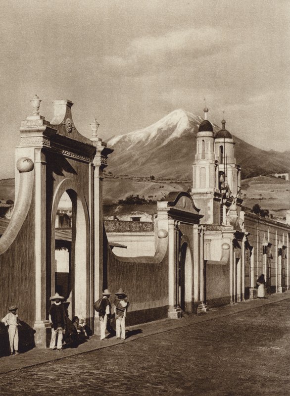Mexico: Chalchicomula with Pico de Orizaba by Hugo Brehme