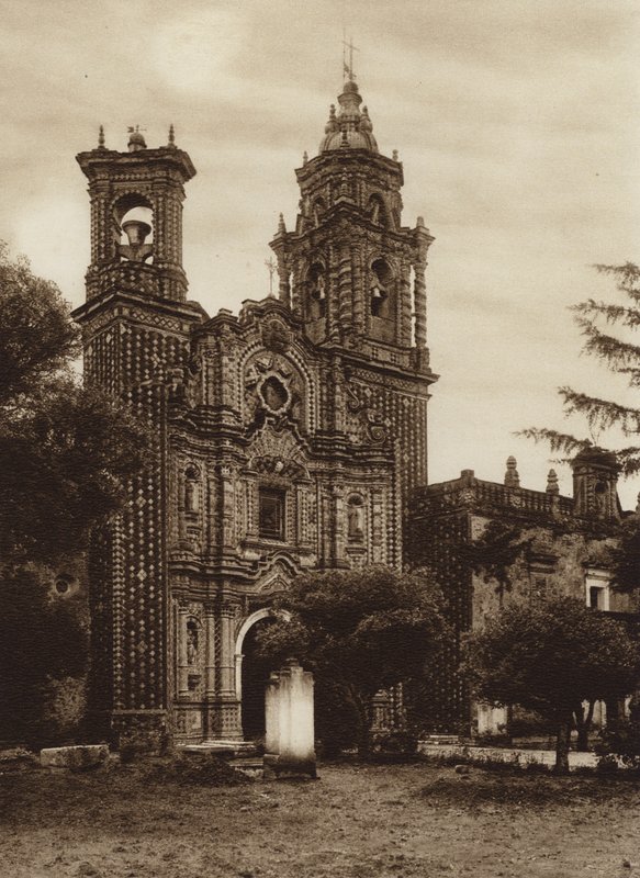 Mexico: Church of San Francisco, Front view by Hugo Brehme
