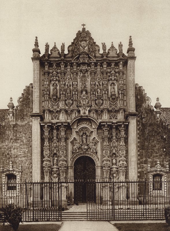 Mexico: Mexico City, Entrance to the sanctuary from the eastern part of the cathedral by Hugo Brehme