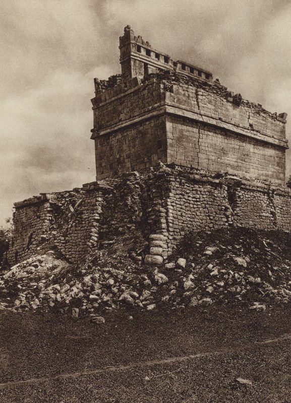 Mexico: Ruins of Chichen Itza, Yucatan, Temple near the Ball Court by Hugo Brehme