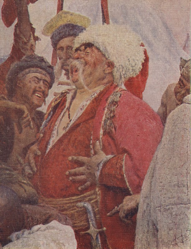 The Reply of the Zaporozhian Cossacks to Sultan Mehmet IV (detail) by Ilya Efimovich Repin