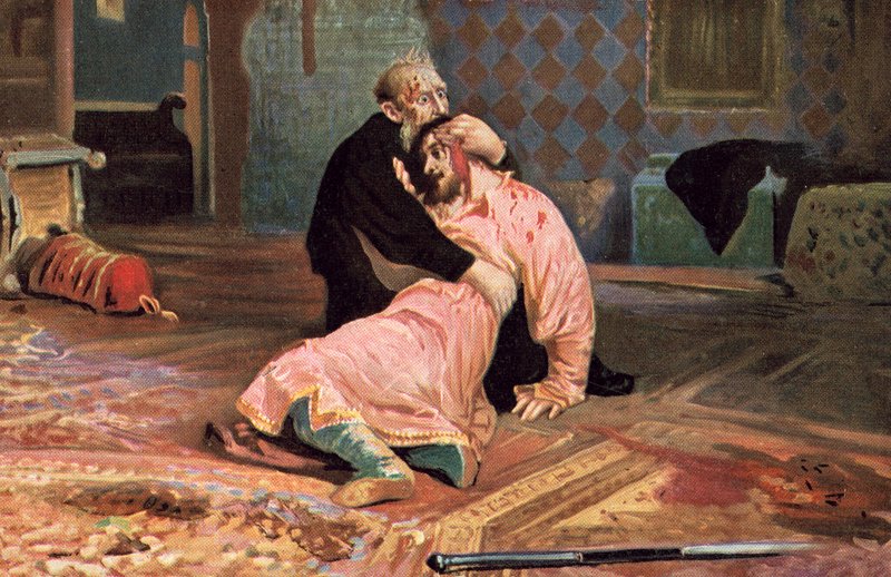 Ivan the Terrible and His Son Ivan on November 16, 1581 by Ilya Efimovich after Repin