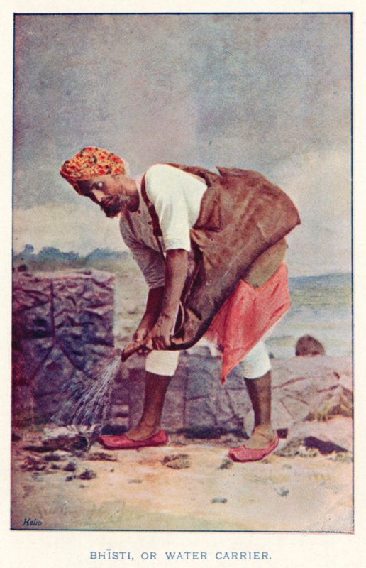 Indian Natives: Bhisti, or Water Carrier by Indian photographer