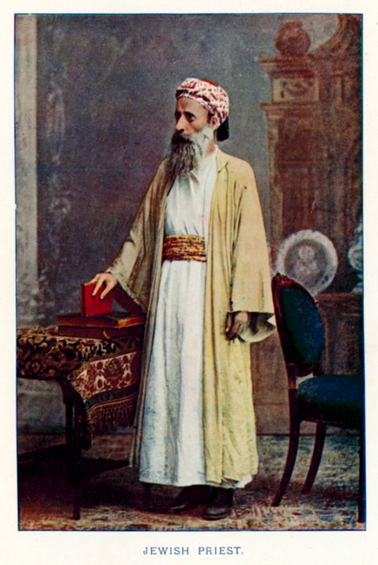Indian Natives: Jewish Priest (colored photo) by Indian photographer