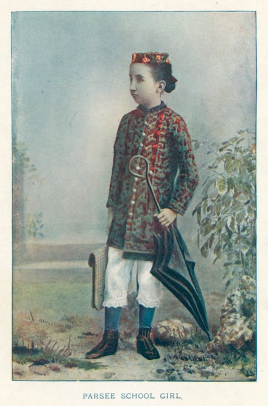 Indian Natives: Parsee School Girl by Indian photographer